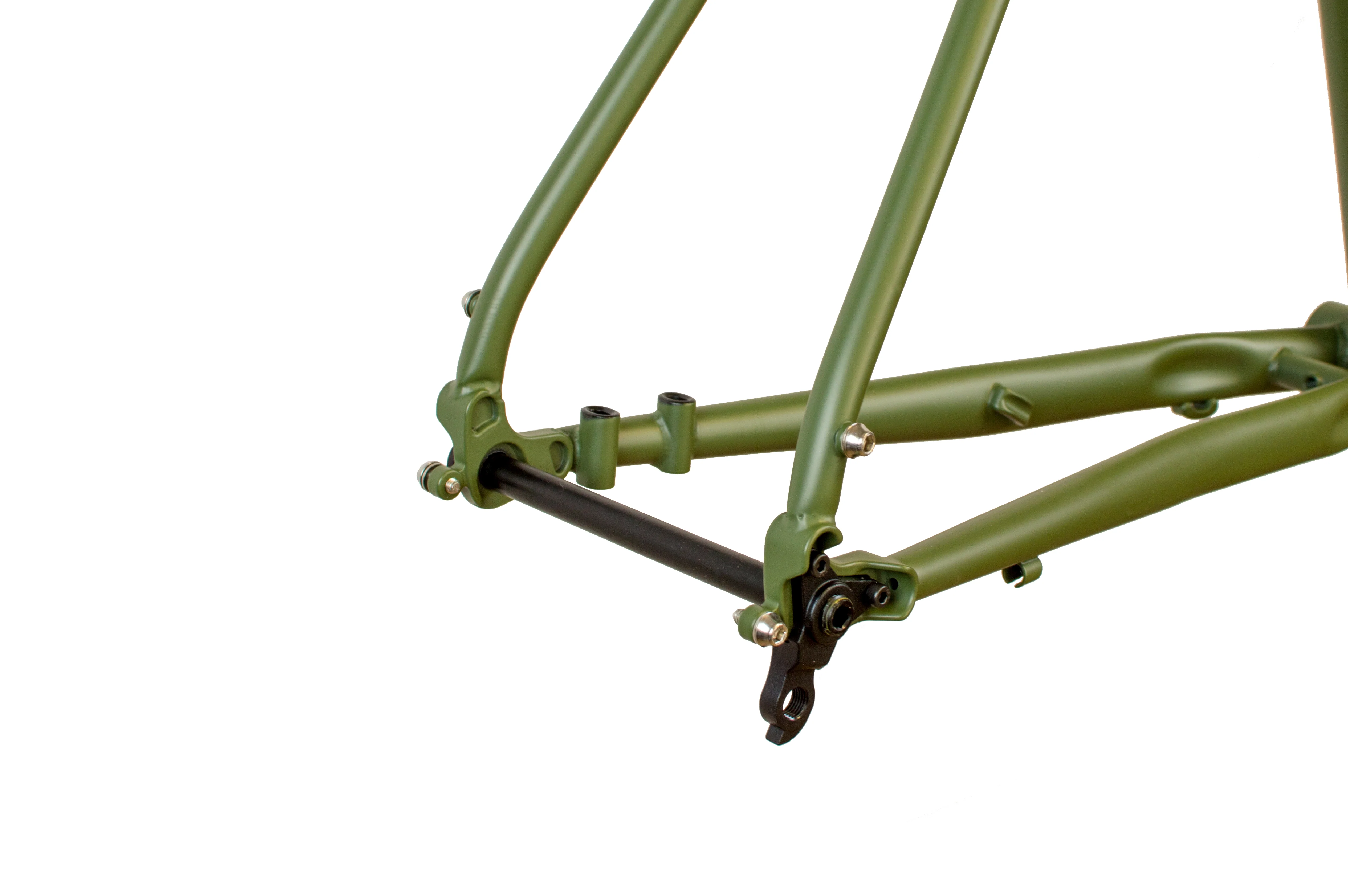 Just Bikes JB04 Gravel Stahl Rahmenset Carbon oder Stahl Gabel 12 Achsen Flat Mount Olivegrün - Image 4