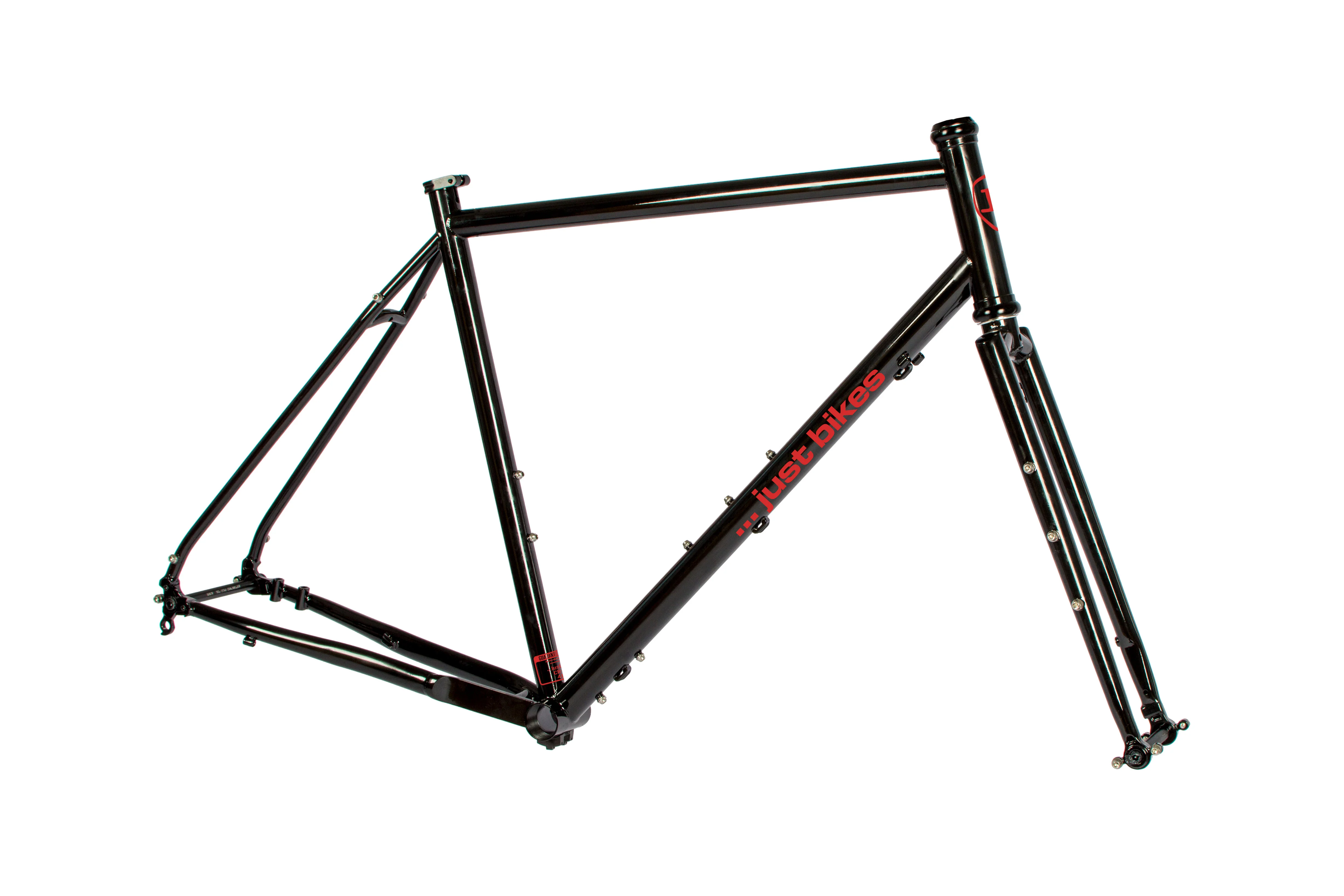 Just Bikes JB06 Gravel Stahl Rahmenset Stahl Gabel 12 Achsen Flat Mount CrMo Schwarz Glossy ohne Aufkleber - Image 11