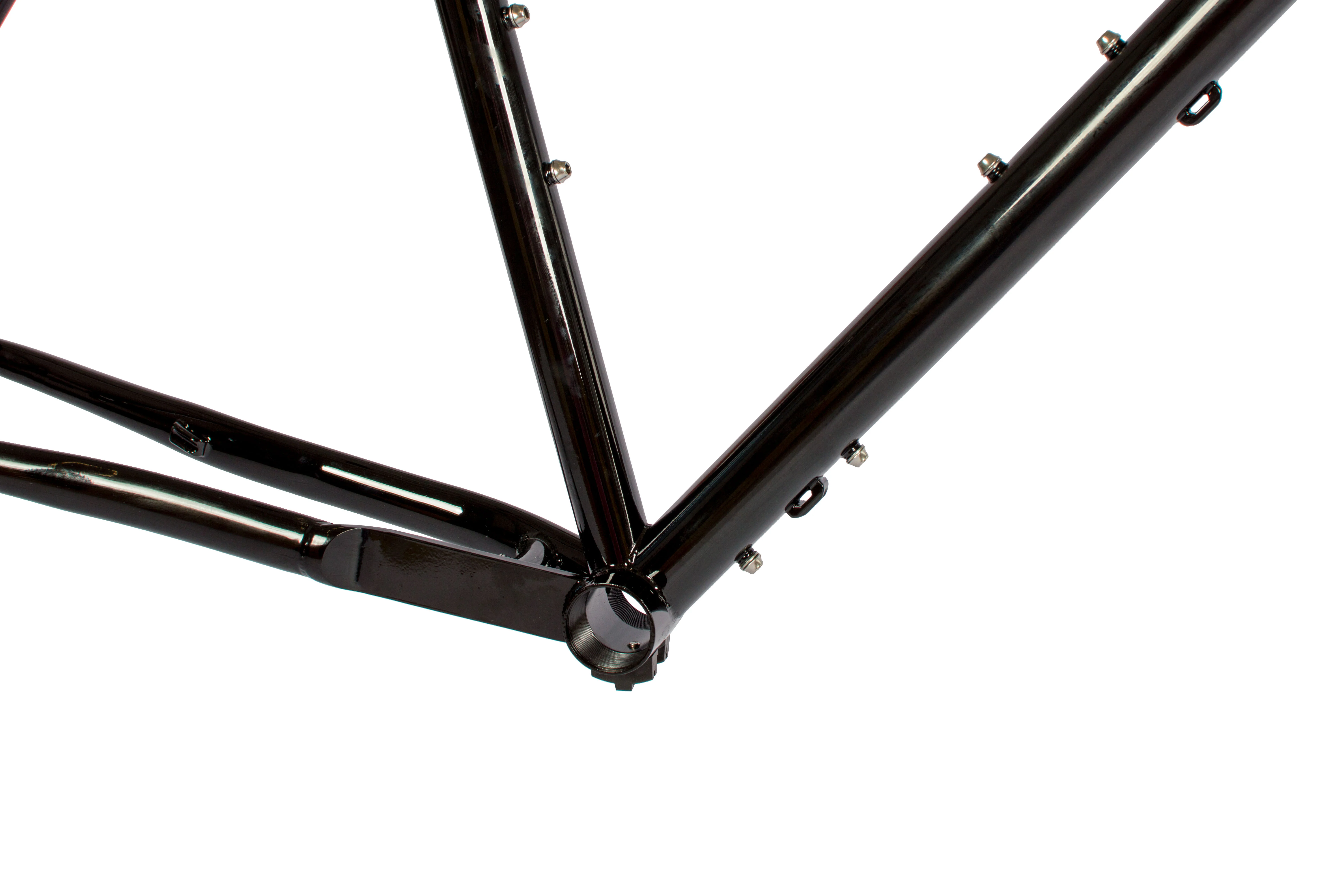 Just Bikes JB06 Gravel Stahl Rahmenset Stahl Gabel 12 Achsen Flat Mount CrMo Schwarz Glossy ohne Aufkleber - Image 3