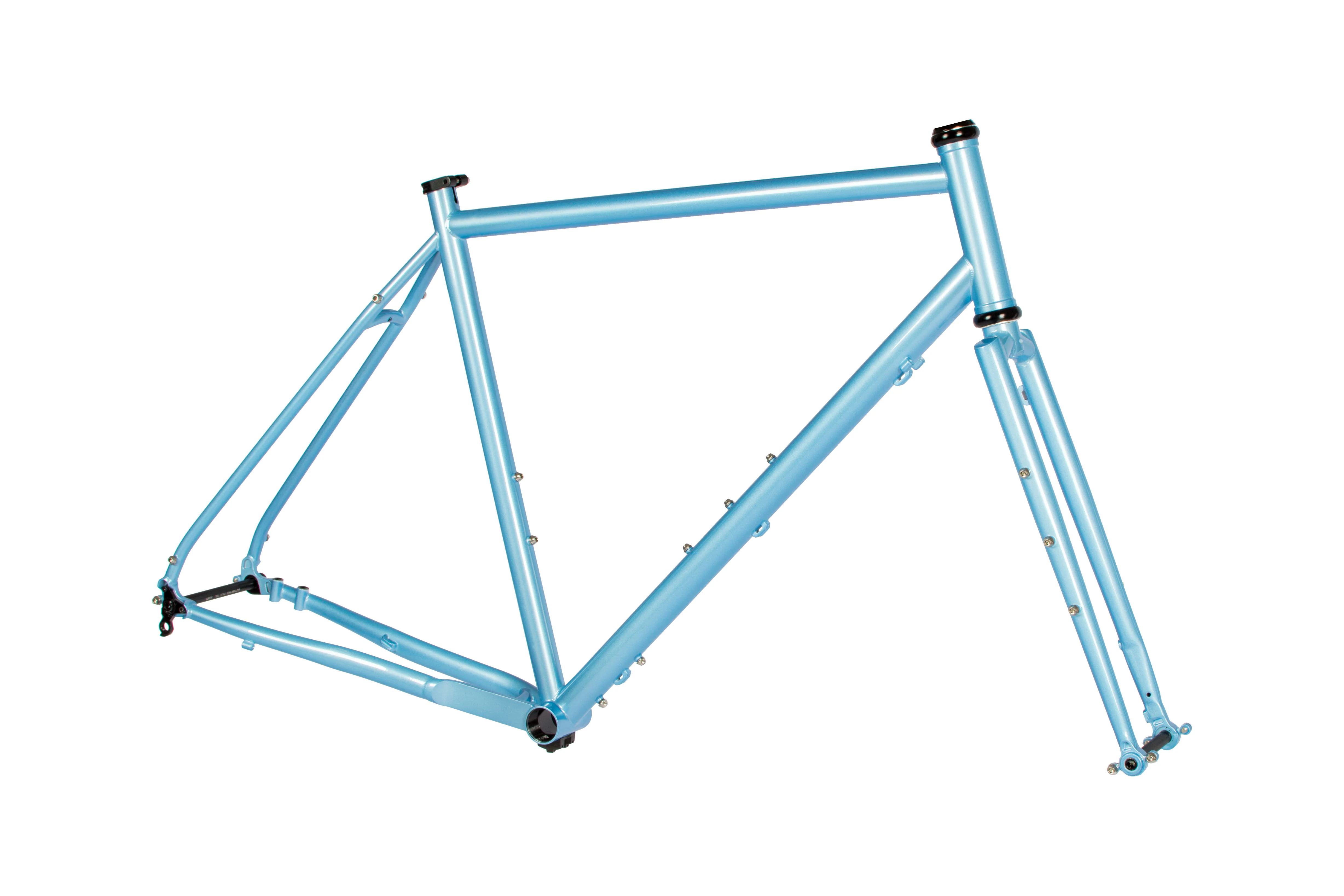 Just Bikes JB06 Gravel Stahl Rahmenset Stahl Gabel 12 Achsen Flat Mount CrMo Sky Blue Shiny