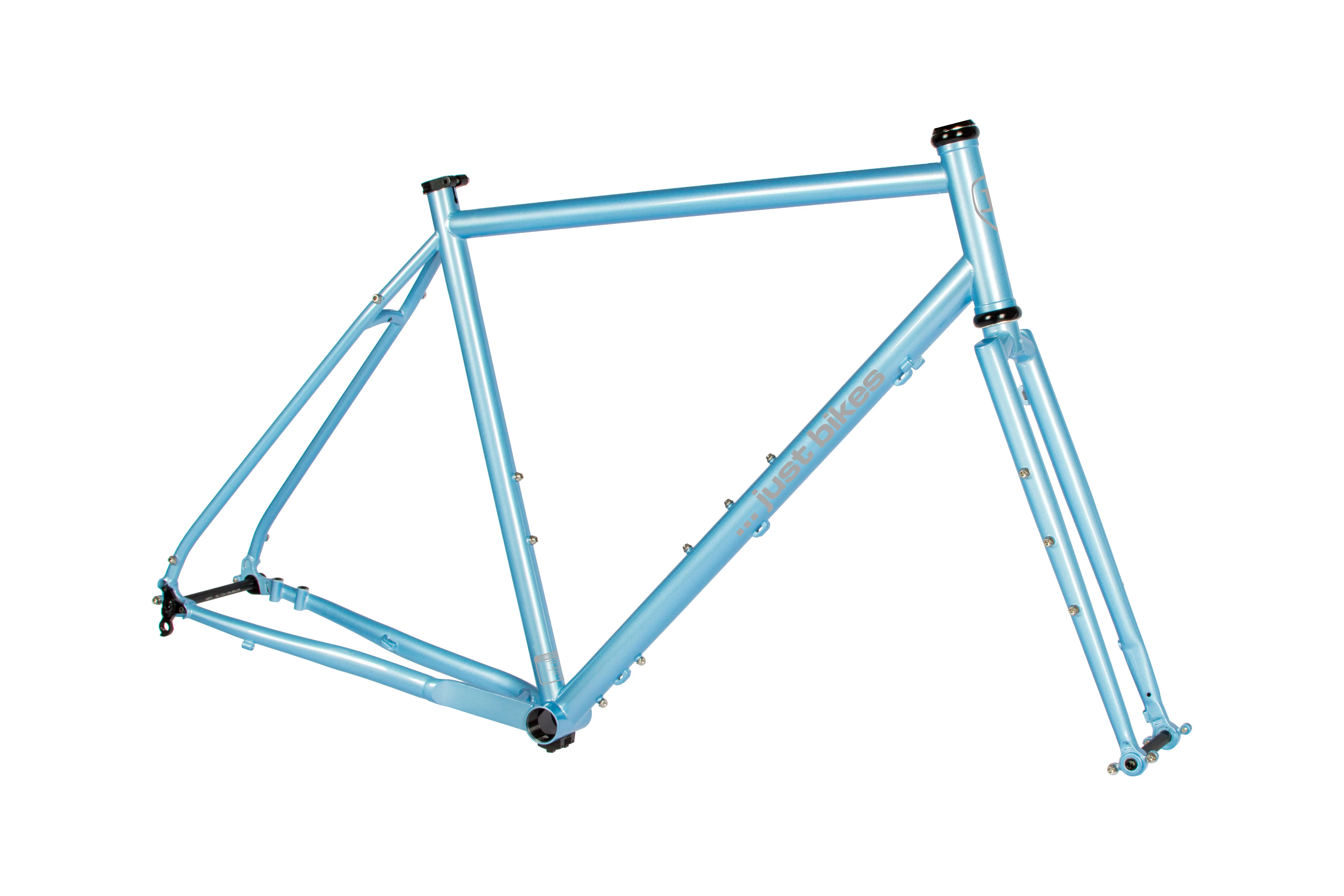 Just Bikes JB06 Gravel Stahl Rahmenset Stahl Gabel 12 Achsen Flat Mount CrMo Sky Blue Shiny - Image 12