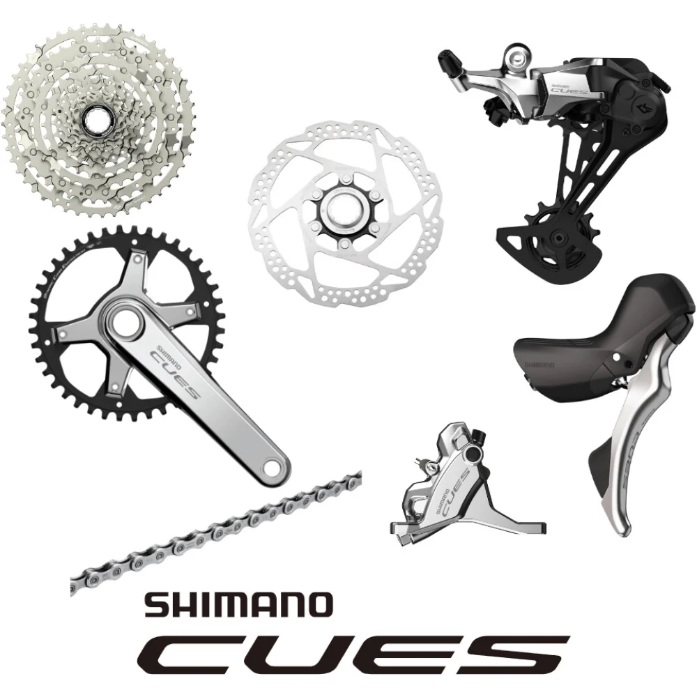 Komplettgruppe SHIMANO CUES 1x10 oder 1x11-fach Gravelbike Polished Silver Edition